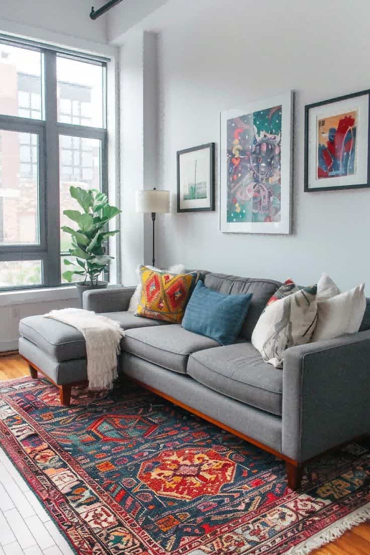 Best Small colorful apartment Living Room Ideas_