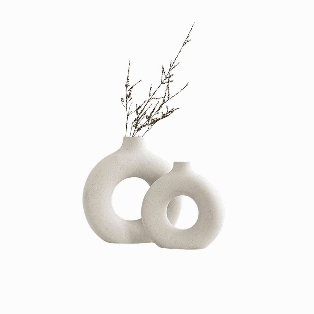 Home 20 White Ceramic Vases Set