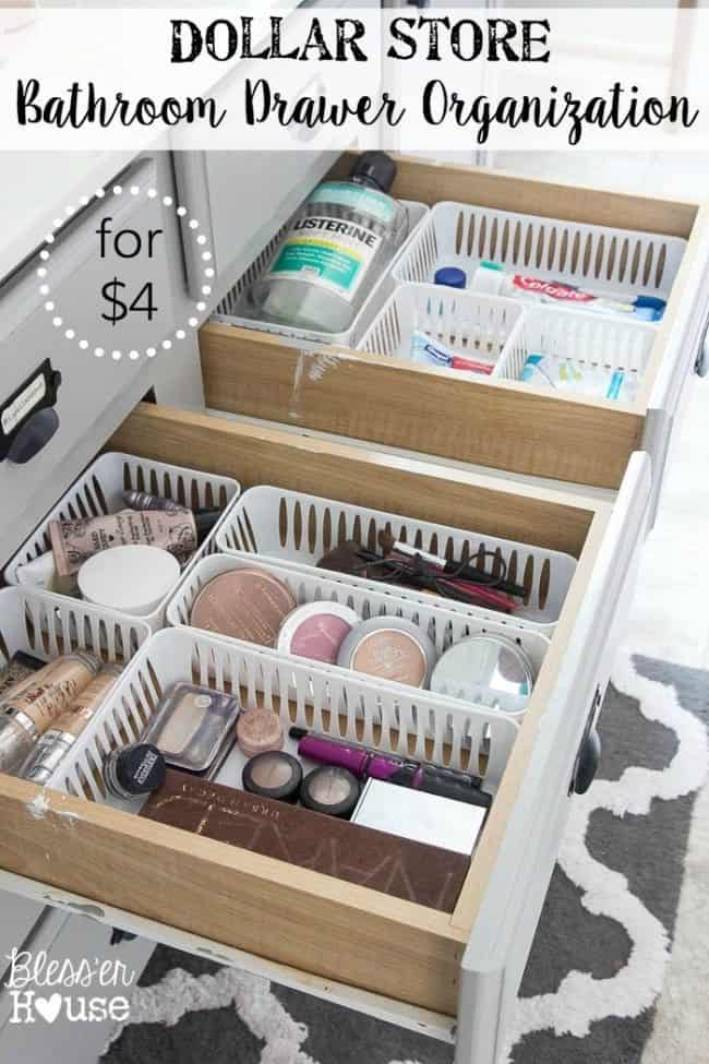 18 Clever Dollar Store Home Decor DIY Hacks You Need to Know About 15 bathroom drawer organizer