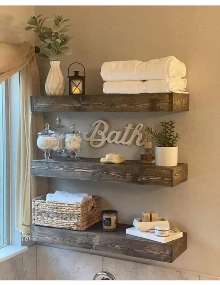 bathroom shelves decor ideas