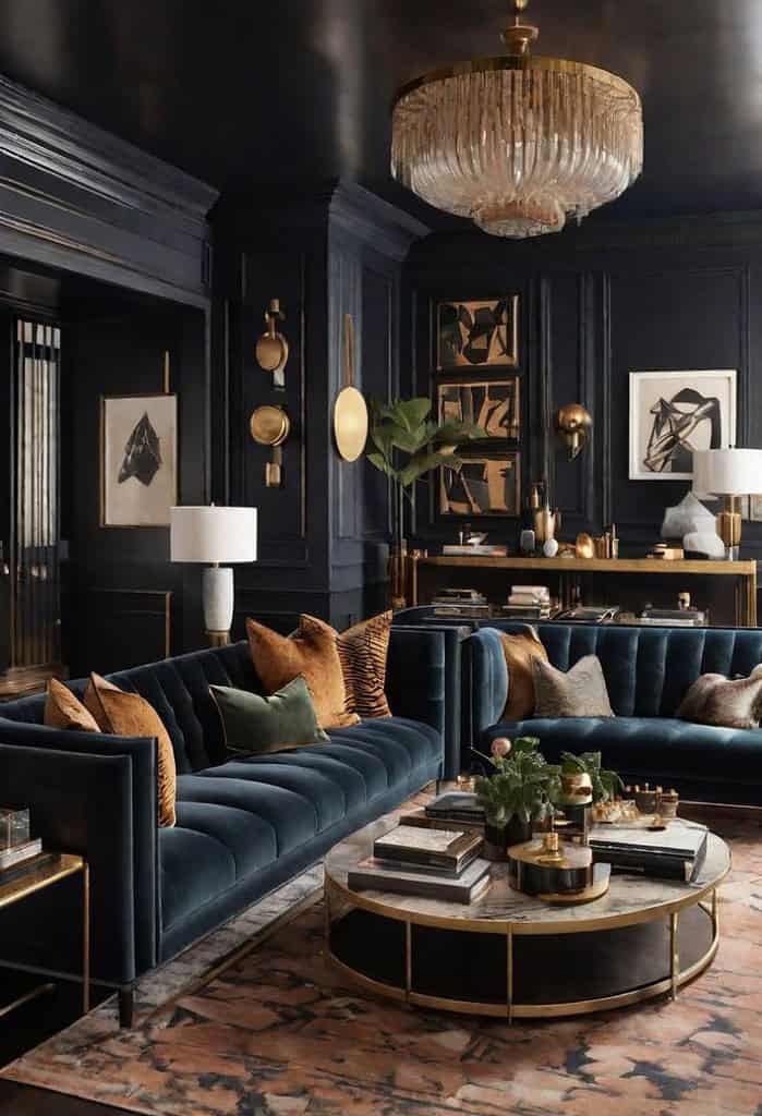 13 Amazing Dark and Moody Living Room Decorating Ideas 9 dark and moody living room paint colors