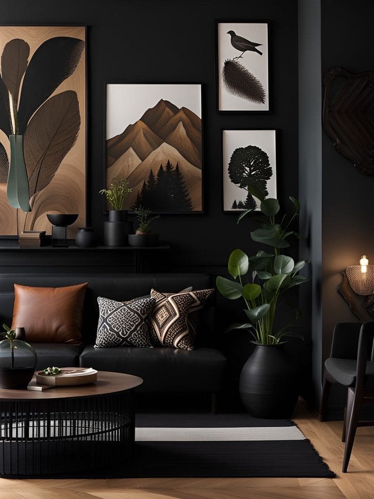 dark and moody living rooms