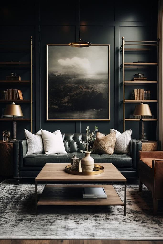 13 Amazing Dark and Moody Living Room Decorating Ideas 10 french country dark and moody living room