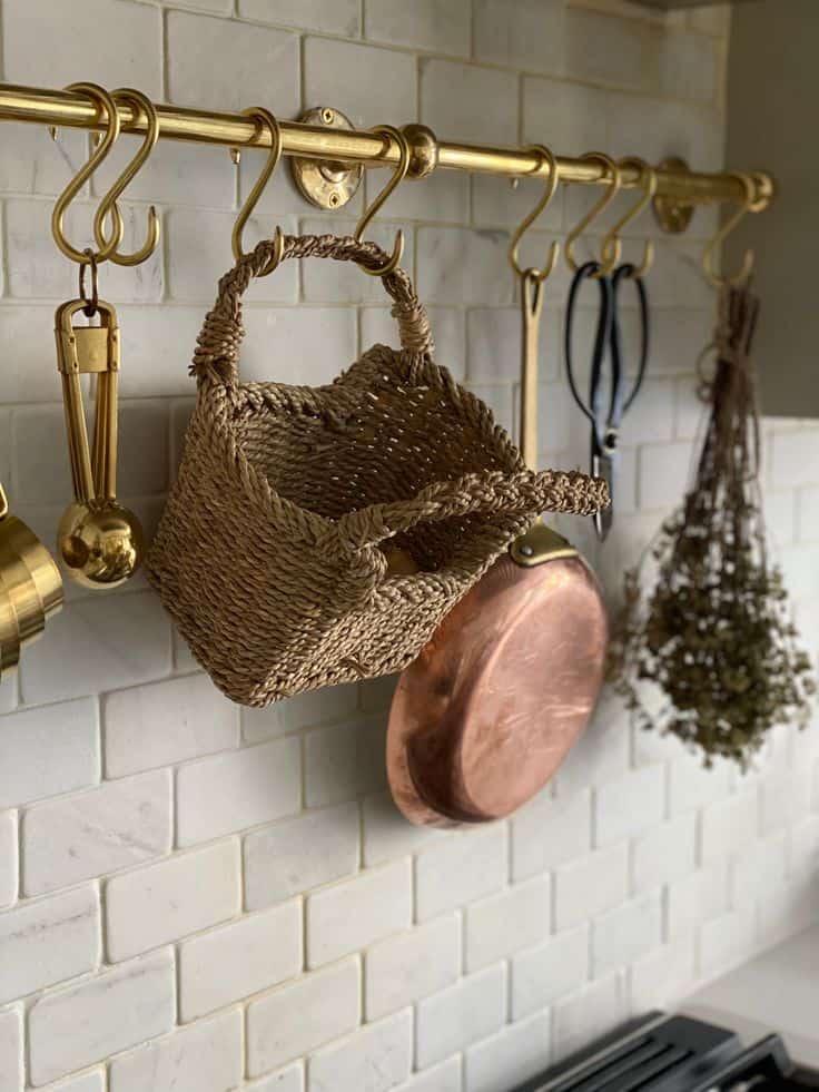 kitchen counter hanging pots