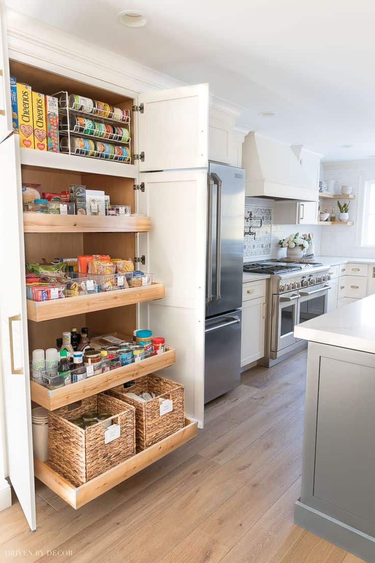 pull-out shelves kitchen cabinet storage_