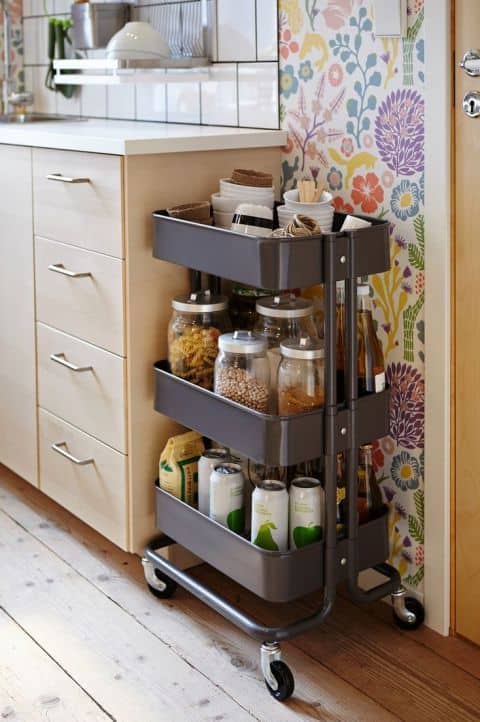 small apartment kitchen cabinet organization