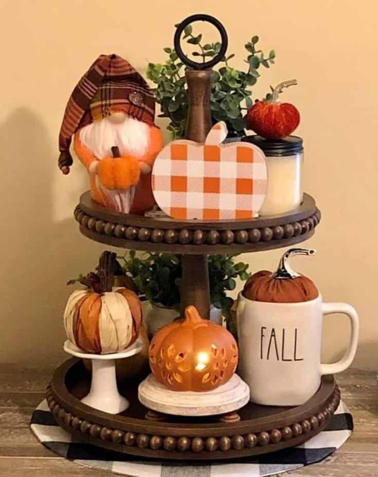 DIY pumpkin tiered tray