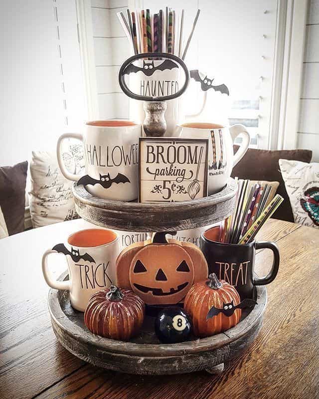 Halloween inspired tiered tray