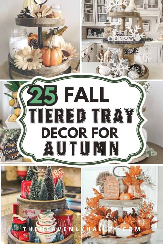 Fall Tiered Tray Decor For Autumn