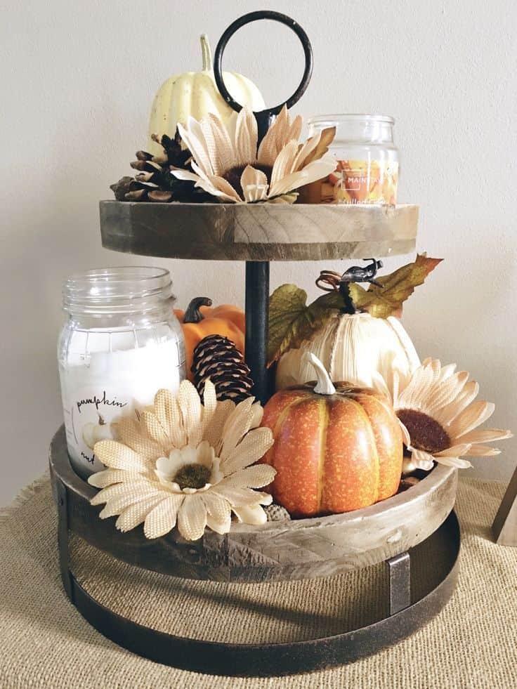 fall two tiered tray