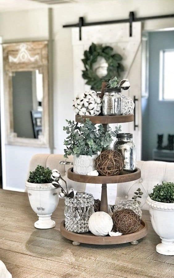 farmhouse style tiered tray