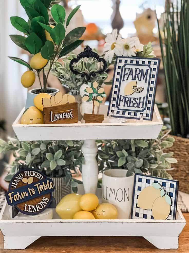 rectangular tiered tray