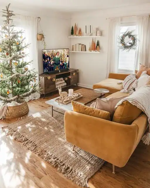 Boho Christmas Living Room Décor 