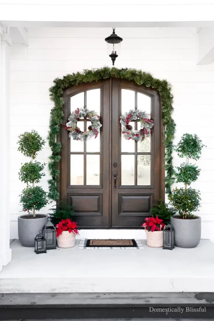 Double Front Door Decor  