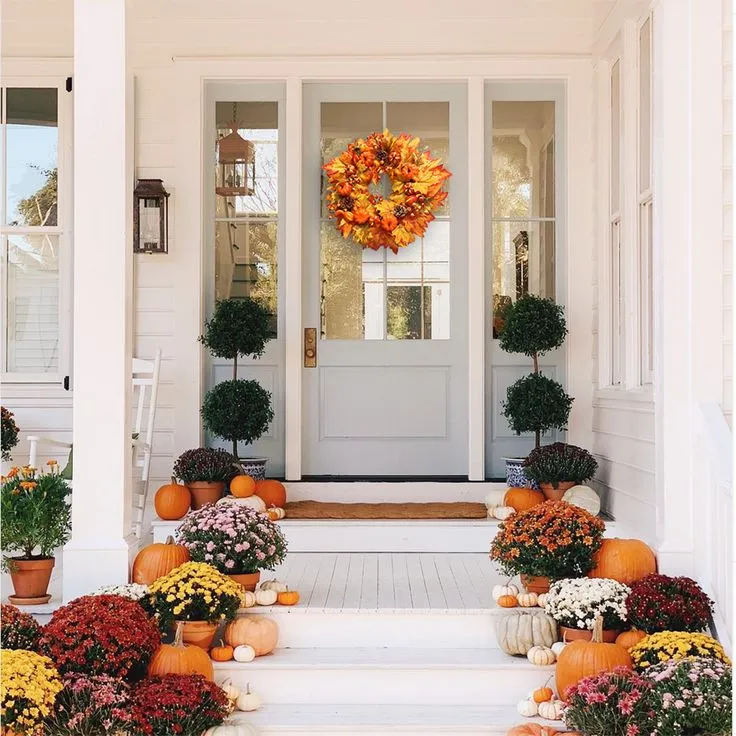 Fall Christmas Front Door Decorations