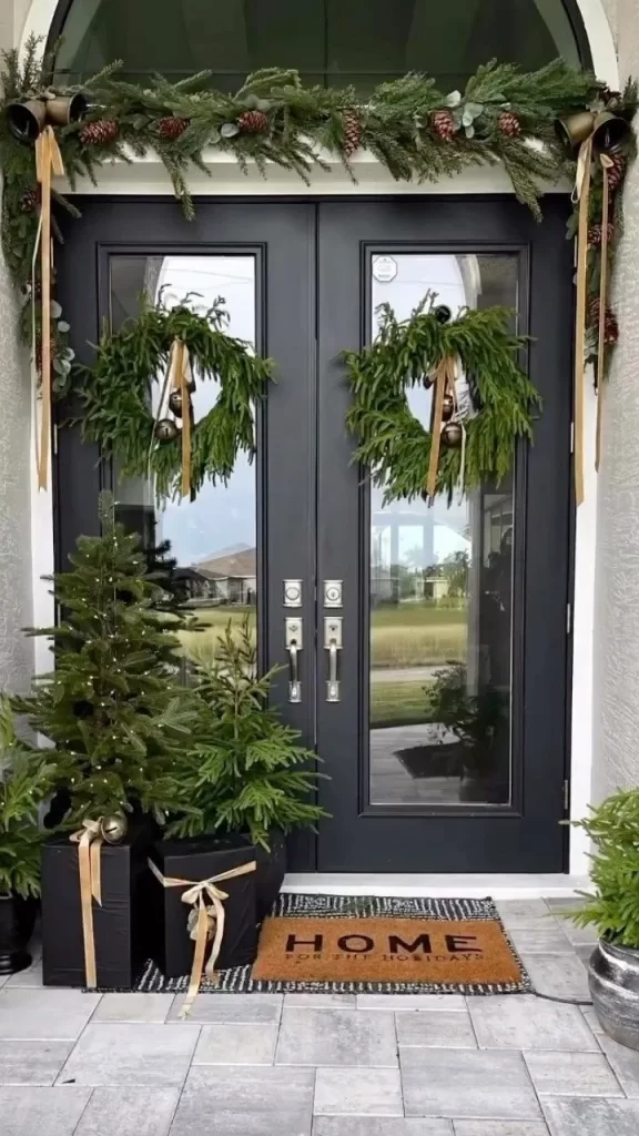 Simple Christmas Front Door Decor  