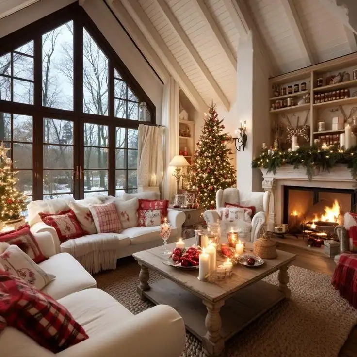 Traditional Christmas Living Room