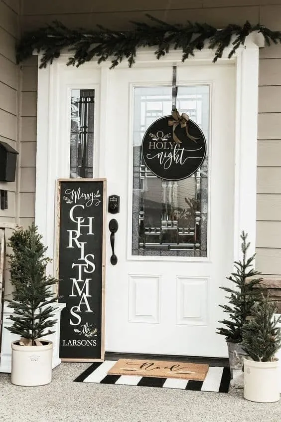 Wood Christmas front door_