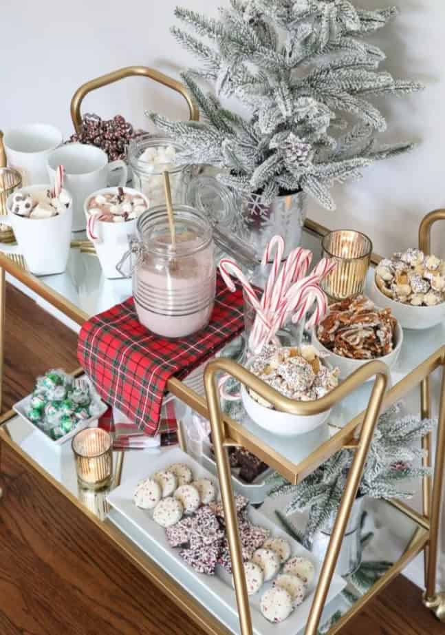 christmas bar cart