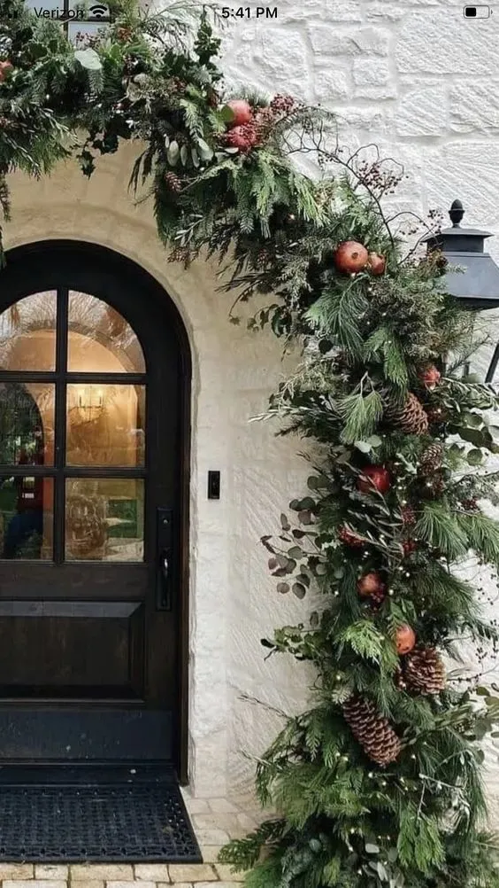 pine christmas front door 