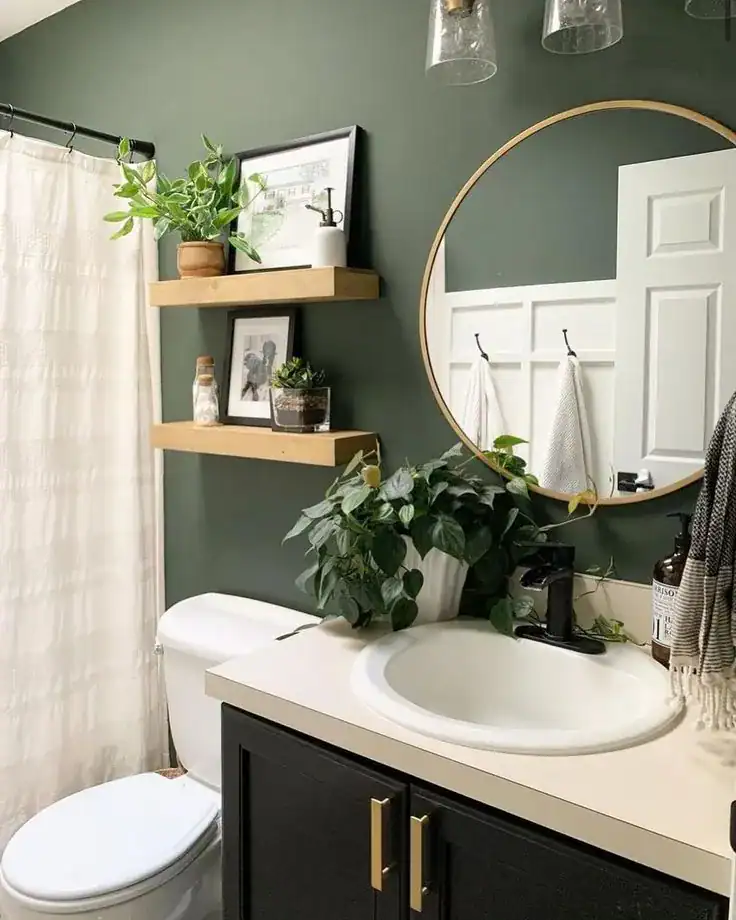 small bathroom round mirror