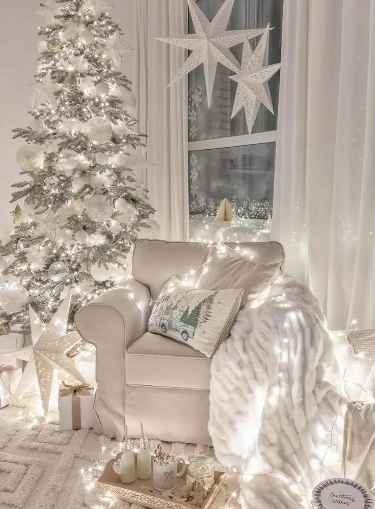 white christmas living room  