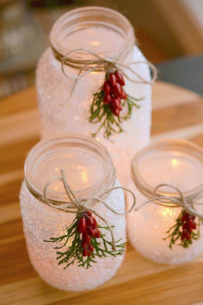 winter decor mason jar winter decor mason jar
