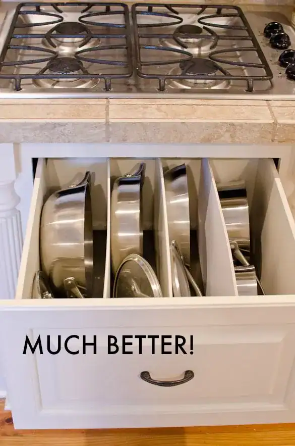 DIY Organized Pots & Pans Drawer