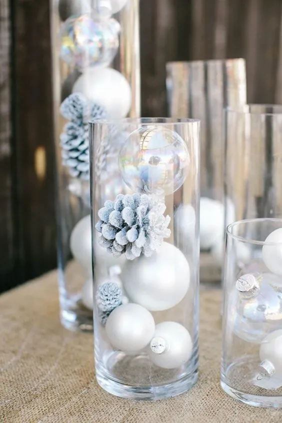 DIY Winter Wonderland centerpieces