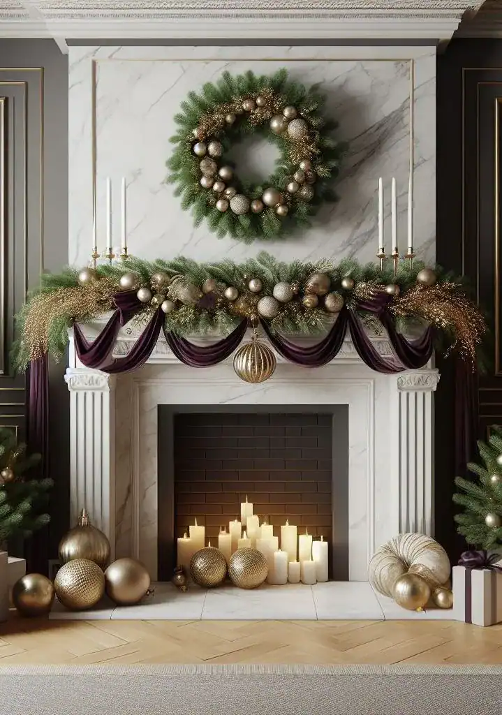 26 Delightful Christmas Mantel Decor Ideas for a Festive Home 18 Decorating mantel