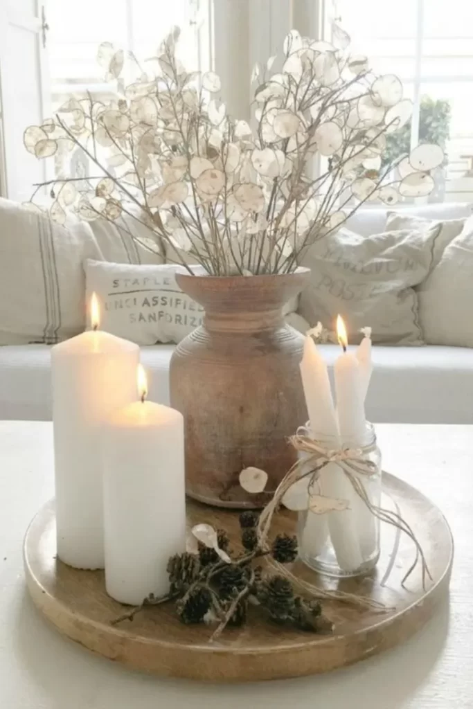 White winter centerpieces