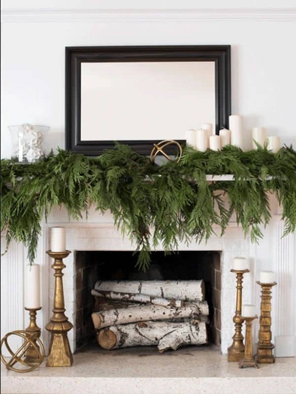 26 Delightful Christmas Mantel Decor Ideas for a Festive Home 20 Winter mantle after Christmas