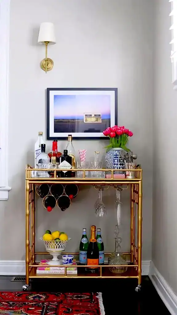 cocktail bar cart  