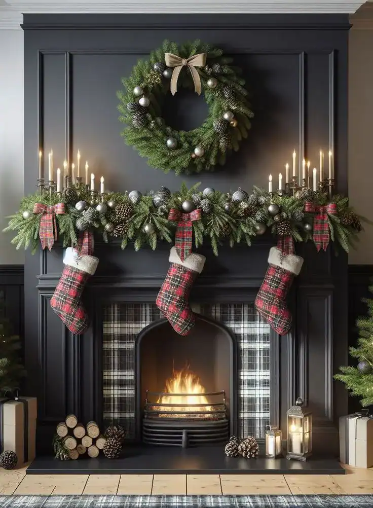26 Delightful Christmas Mantel Decor Ideas for a Festive Home 16 fireplace mantel for Christmas