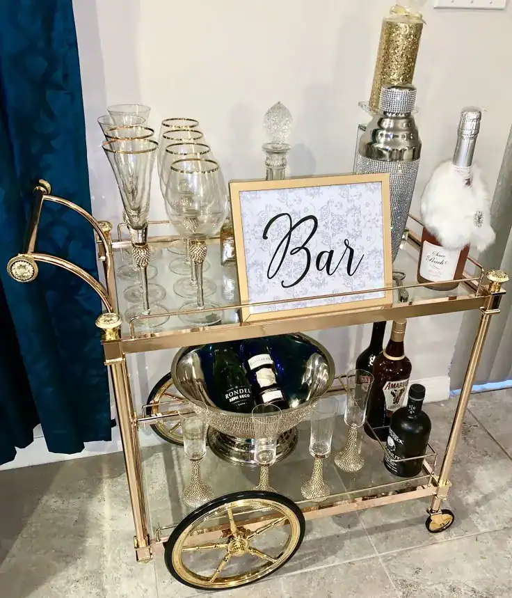 gold bar cart 
