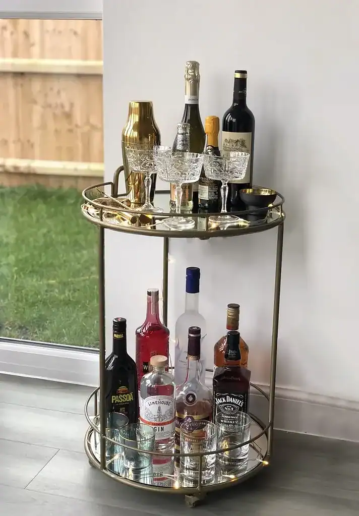 golden bar cart