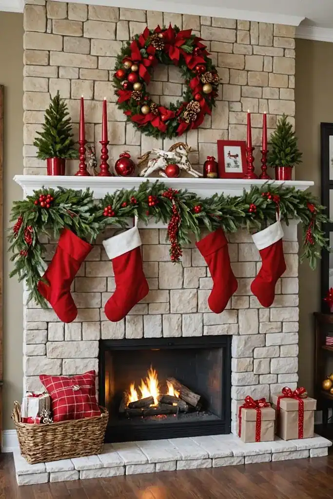 26 Delightful Christmas Mantel Decor Ideas for a Festive Home 5 magical Christmas mantel decor