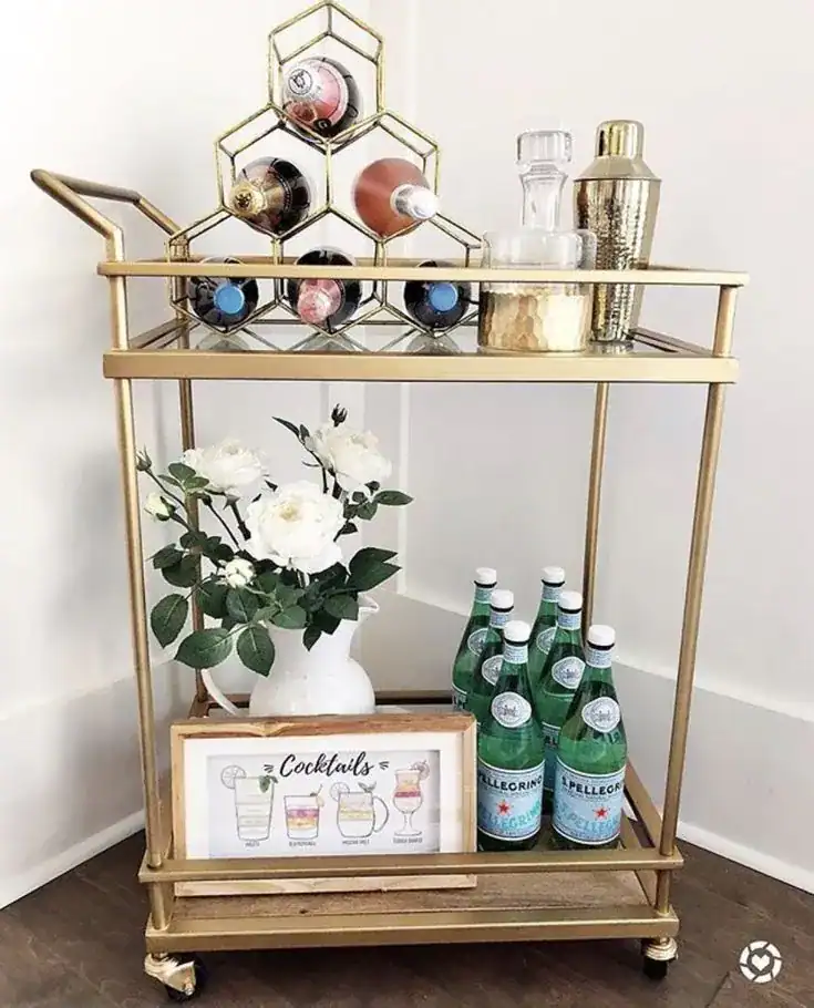 metal wine bar cart