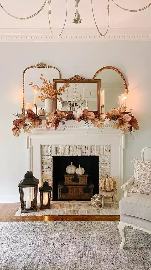26 Delightful Christmas Mantel Decor Ideas for a Festive Home 17 mirror Christmas mantel