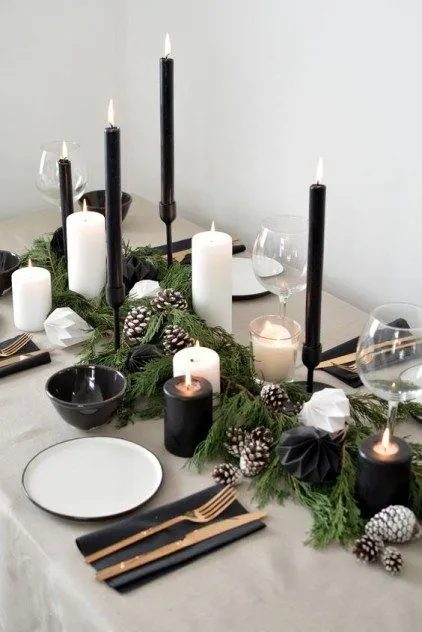 modern winter table centerpieces  