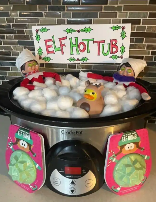 Elf on the shelf hot tub