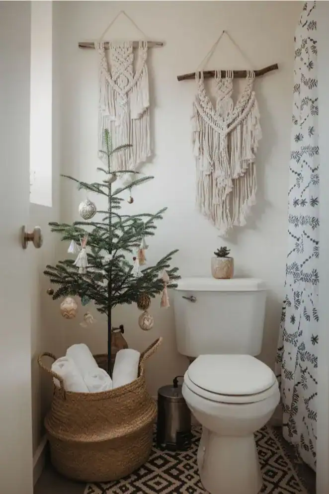 Boho Christmas Bathroom