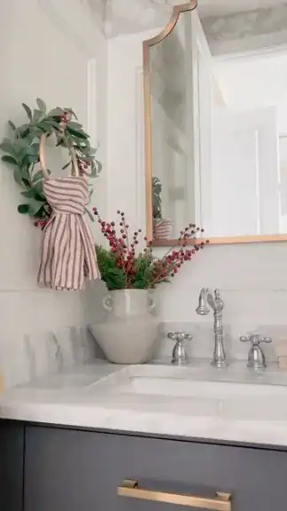 Christmas Bathroom Sink Decor