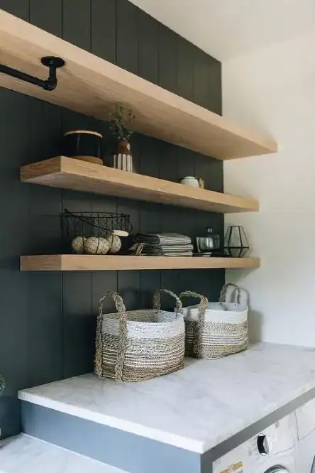 Laundry Room Floating Shelves  