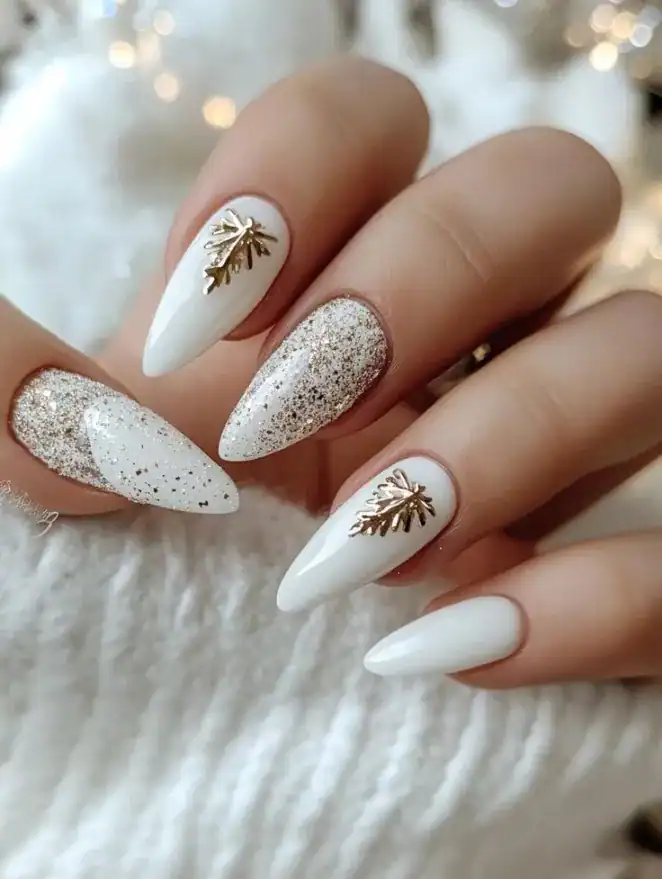 28 Easy Christmas Nail Design Ideas That Are Extra Festive 13 White Christmas Nails
