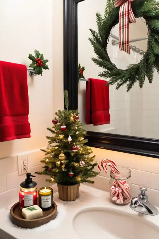 christmas bathroom candle