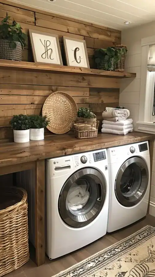 farmhouse laundry room organization