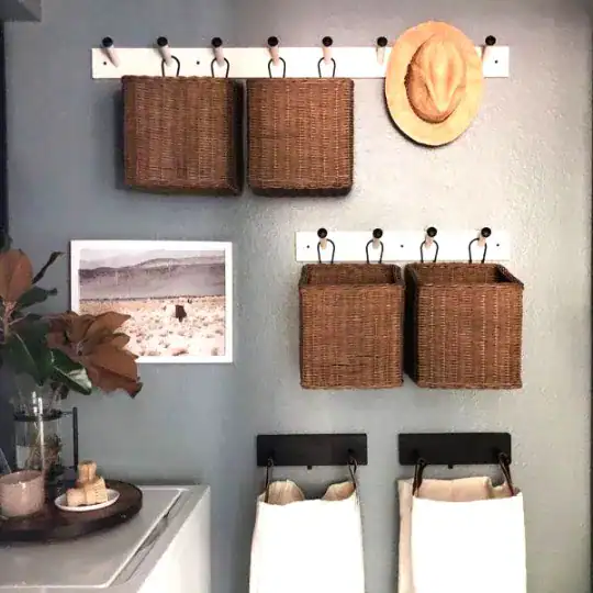 laundry room corner shelving ideas