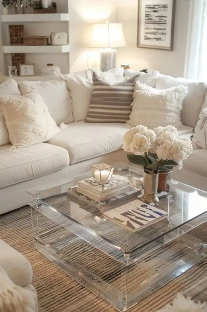 rectangle glass coffee table decorating ideas