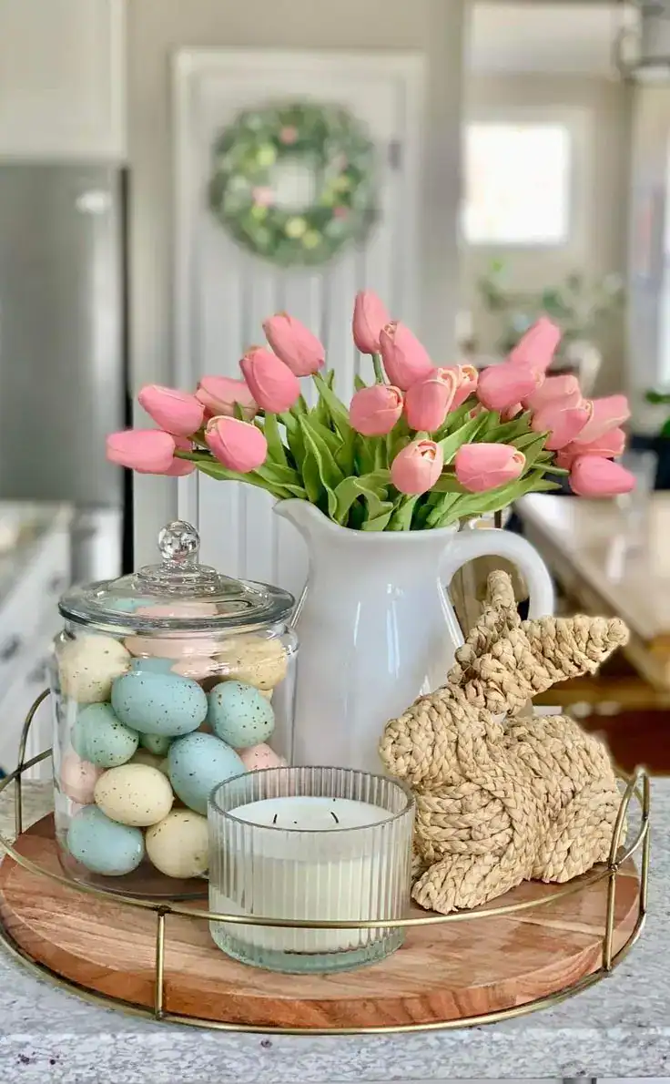 25 Simple Easter Tray Decor Ideas to Create This Season 1 simple-easter-table-decor